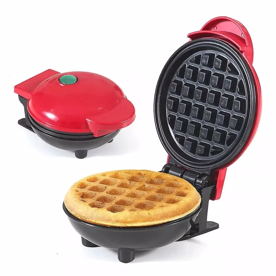 610UNVNVVKL-jpg.avif Waffle Maker, Waffle Maker Machine, Waffles Maker, Mini Waffle Maker, Waffle Machine, Waffle Iron, Waffles Maker Machine, Mini waffle Maker for Home, Waffle Maker Electric, Waffle Maker (Red) - Image 1