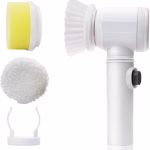 Shopkwik Kitchen, Bathroom, Shower Tub, Carpet and Sink Cleaner Brush // Multi-Functional Electric Cleaning Brush 5 in 1 Magic Power Scrubber with 3 Brush Heads Household Cleaning Tools