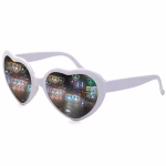 Shopkwik Heart Shaped Sunglasses, EDM Festival Light Changing Eyewear Heart Effect Diffraction Glasses for Women Men