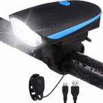 Shopkwik 2-in-1 Rechargeable - Cycle Light (3 Modes) Cycle Light and Horn/Cycle Lights Rechargeable Waterproof (140 dB) Cycle Light with Horn Cycle LED Front Light (Multicolor)