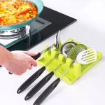 Shopkwik 4 Slots Cooking Utensil Storage Rack Silicone Spoon Rests Mat Stand Heat Resistant Cooking Spatula Holder Tray Kitchen Gadgets,Multifunctional Kitchen Storage Rack | Piece of 1
