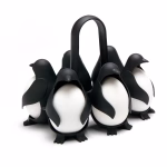 Shopkwik Plastic Penguin Shaped Egg Uins 3-in-1 Solution for Cooking, Storing, and Serving Eggs Make Soft or Boiled Eggs with Ease, Holds 6 Eggs, which Ideal for Convenient Cooking & Fridge Storage Black