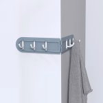Shopkwik ABS Plastic Wall Corner Hook Foldable Storage Rack Nail-Free Key Hanger Wardrobe Bathroom Kitchen Organizer Key Holing Rack (Multi Color)