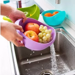 Shopkwik Rice Bowl Pulses, Fruits, Vegetable, Noodles, Pasta, Washing Bowl & Strainer (multi color, 1pc)