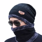 Shopkwik Wool Beanie Cap & Muffler for Mens & Women – Winter Cap for Men – Men’s Woolen Cap with Neck Muffler – Winter Muffler for Women – Soft Woolen Muffler & Cap for Men & Women Black