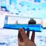 Shopkwik Liquid Wave Cruise Ship Decoration,Titanic,Cruise Ship That No Longer Sinks, for Car Dashboard Decorative Showpiece/Idol, Paperweight, Home Decor Decoration & Gifting Purpose (Titanic)