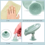 Leaf-Shape Soap Dish with Suction Cup – Self Draining - Image 4