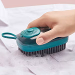 Shopkwik 3 in 1 Multipurpose Grip Liquid Adding Silicon Scrubber Brush for Kitchen & Bathroom Household Cleaning