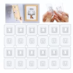 Shopkwik Self Adhesive Double Side (Male/Female) Plastic Waterproof Wall Hooks Magic Transparent Sticker for 10 kg Max Pack of 10