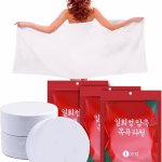 Shopkwik 4 Compressed Bath Towel Tablets, Pure Cotton Portable Disposable Hypoallergenic Dehydrated Expandable Compact Compressed Towels Washcloths for Camping Swimming Traveling Hiking