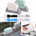 Shopkwik Double Combo Of Window Groove Frame Cleaning Brush& Dust Cleaning Brush For Window Slot Keyboard With Mini Dustpan Door Track Cleaning Tool For All Corners Edges Gaps( Multicolour) pack of 2