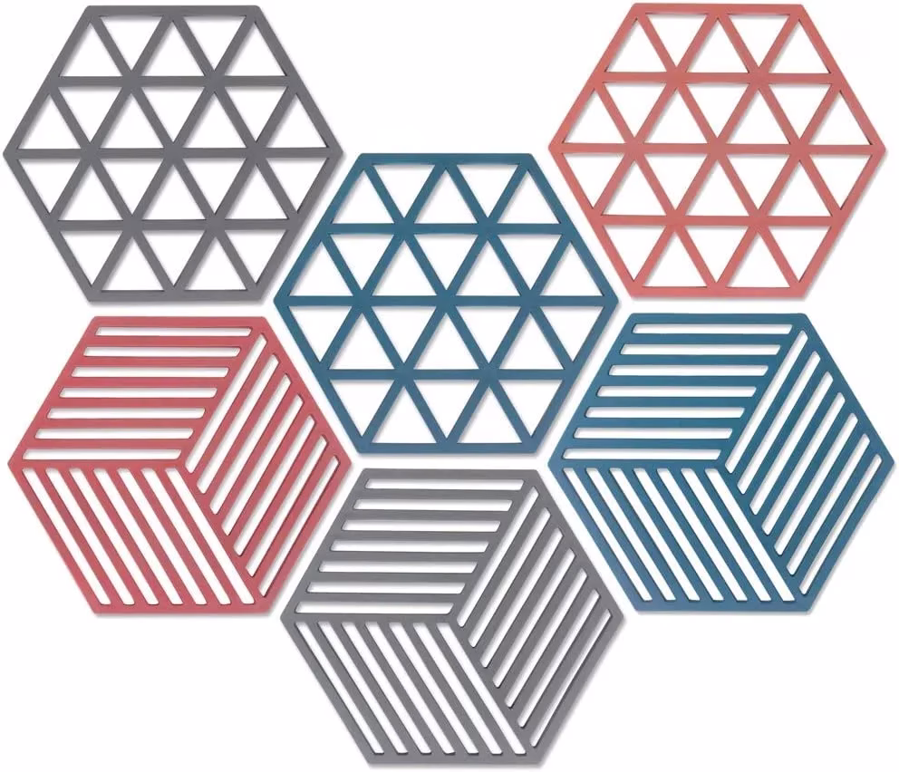 61ez4i9rcTL-jpg.avif Shopkwik Silicone Trivets 6 Pcs 6.33 5.5 in Non-Slip Heat Resistant Hot Pots and Pans Holder, Expandable Hexagon Mats for Kitchen Cooking Counter - Image 1
