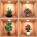 Shopkwik 3D Flower Wall Sticker - 4 Pcs New Creative Simulation Green Plant Pot Stickers, Self Adhesive Waterproof Wall Paper Decorative Stickers