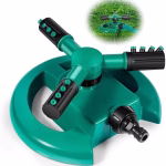Shopkwik 1 Pc Automatic 360 ° Rotating Adjustable Round 3 Arm Lawn Water Sprinkler for Watering Garden Plants/Pipe Hose Irrigation Yard Water Sprayer (Green)