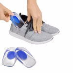 Shopkwik 1 Pair Men Women Silicon Gel Heel Cushion Insoles Soles Relieve Foot Pain Protectors Spur Support Shoe pad High Heel Inserts Blue