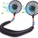 Shopkwik Personal Hand-Free Neck Fan- Mini Portable Usb Rechargeable Fan with 3 Speed Adjustable & 360 Rotation Perfect for Home, Sport, Camping, Beach, Travel, Office, Headphone Design (Black)