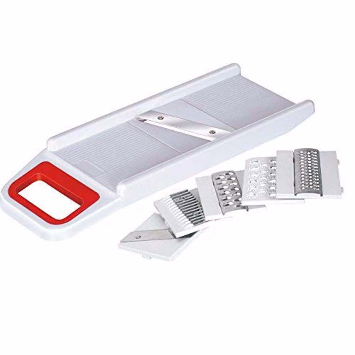 61ldHo8kAEL._SL1500-jpg.avif Shopkwik 6 in 1 Slicer for Kitchen, Vegetable Slicer Crusher Multi Blade Potato Chip, Veggie Slicer, Vegetable Cutter, Julienne Shredder Use in Kitchen - White(Pack of 1) - Image 1