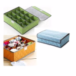 Shopkwik 24 grid shocks closet Container Drawer Foldable Storage Box,Neck Ties Scarves,Socks Bra Underwear organizer box - multi-color
