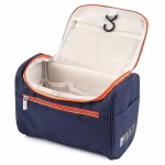 Shopkwik Cosmetic Bag Double Layer Makeup Bag Organizer for Travelling Polyester Fabric Toiletry Bag and Multiuse for Women and Men,Blue