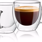 Double Wall Glass Insulated Coffee/ Tea Cup/Mug With Handle - 1 Piece
