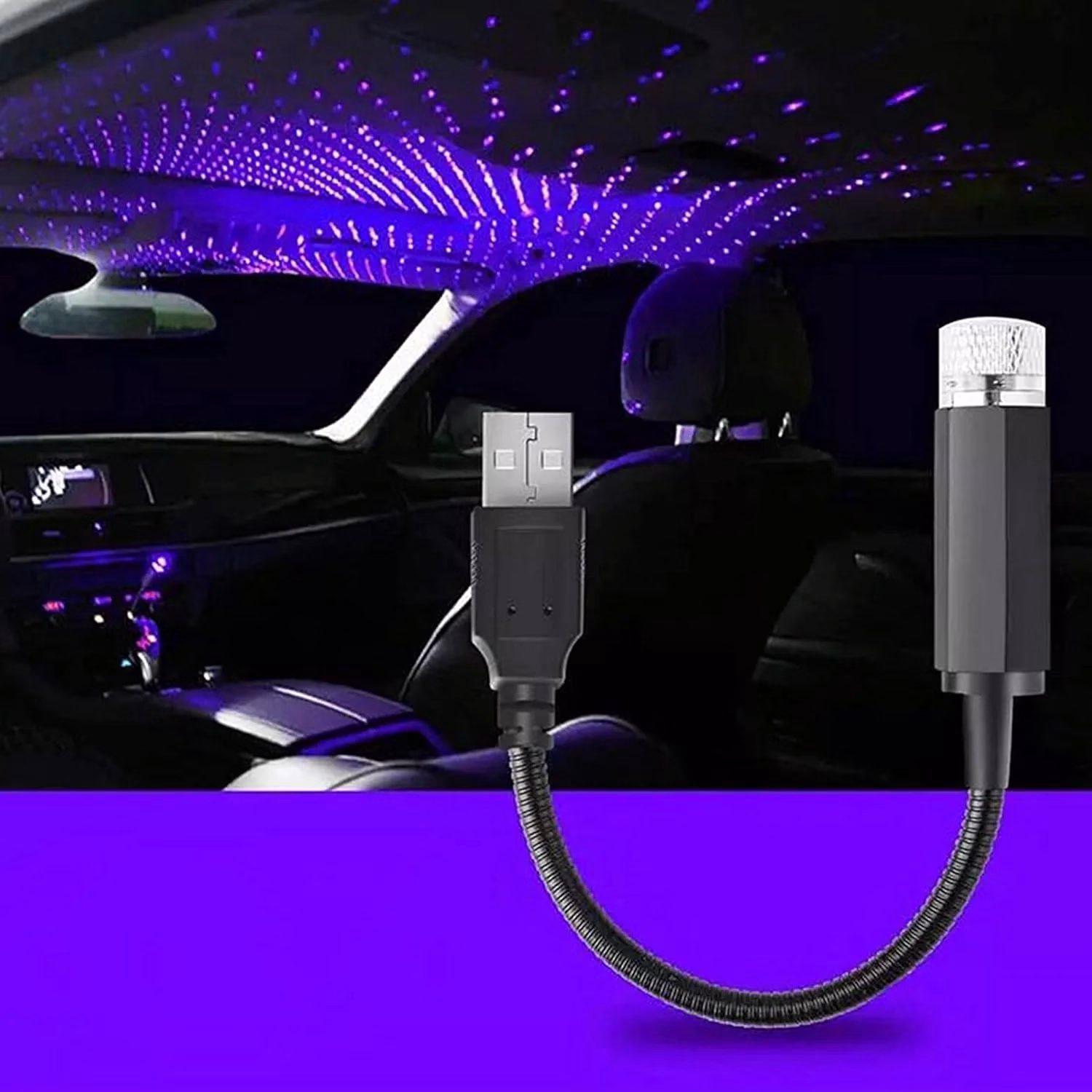 71CKh5g3vML._SL1500-jpg.avif Shopkwik USB Roof Star Projector Lights with 3 Colours, USB Portable Adjustable Flexible Interior Car Night Lamp Decor with Romantic Galaxy Atmosphere fit Car, Ceiling, Bedroom, Party (Plug and Play) - Image 1