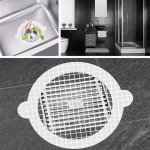 Shopkwik Kitchen Sink Strainer - Disposable Shower Drain Cover Hair Catcher Shower Drain Mesh Stickers, Reusable and Versatile Drain Cover for Bathroom Laundry Bathtub Kitchen Sink, 10x10cm (Round)