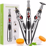 Shopkwik Sure Electronic Acupuncture Pen,Electric Meridians Laser Acupuncture Machine Magnet Therapy Instrument Meridian Energy Pen Massager Relief Pain Tools For Arthritis (Silver)