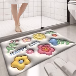 Shopkwik Bathroom Door Mat | 3D Visual Bathtub Mats | Anti-Slip Quick Drying Absorbent Sink Floor Rug | Anti Skid Water Soaking Mat | Floor Mat | (3D mat)(Multi Color)(Pack of) (1)