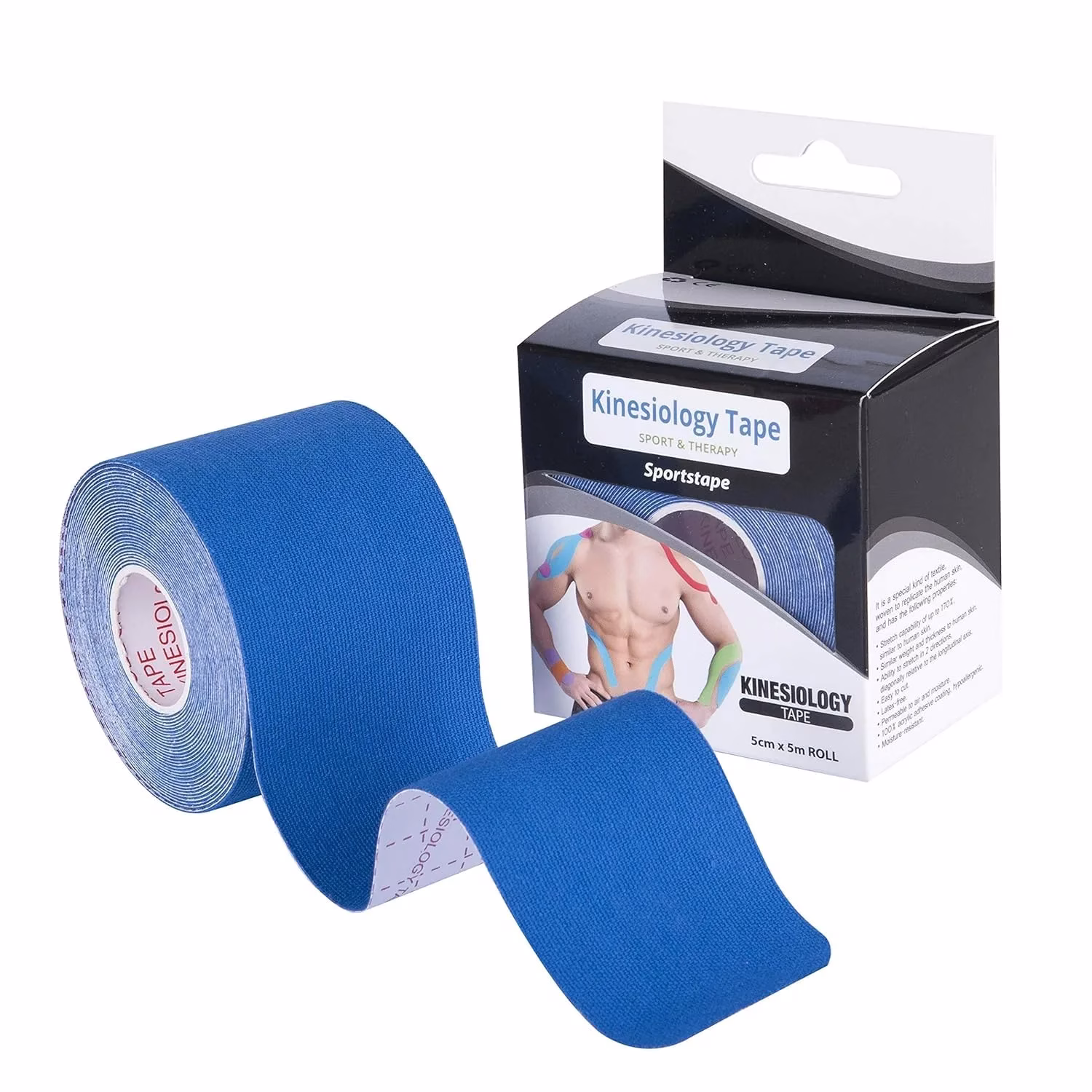 71S43YhoCbL._SL1500-jpg.avif Shopkwik Tape 5cm * 5m Roll Strapping Taping Athletic Sports Tape for Men Knee Shoulder Elbow Ankle Neck Muscle Superior Waterproof Adhesion Non Latex Safe for Kids Pregnant Women - Image 1