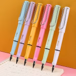 Shopkwik Reusable Everlasting Inkless Pencil - Portable Replaceable Graphite Nib Eternal Erasable Metal Writing Pens Triangular Golf Stationary Set (Pack of 2)