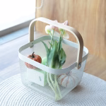 Shopkwik Metal Wire Basket With Handle|Storage Basket Fot Fruits, Books|Mesh Open Storage Bin|Storage Organizer