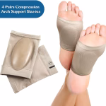 GRANVILL Foot Care Plantar Fasciitis Arch Support Sleeves for foot pain,muscle relaxation with soft Neoprene Cushion for Women & Men Feet Orthopedic Pad,Free Size-1 Pair