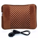 Shopkwik Premium Velvet Electric Hot Water Bag for Pain Relief With a Heating Pad For Period Cramps, Shoulder, Back, Neck (Brown Color)