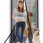 Shopkwik Magic Mesh Magnetic Mosquito Screen Door Net Curtain with Magnets Reinforced Polyester Mesh Curtain Back Door Mesh with Full Frame Hook & Loop (210 CM X100 CM)