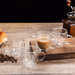 Double Wall Glass Insulated Coffee/ Tea Cup/Mug With Handle - 1 Piece - Image 2