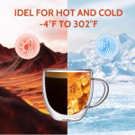 Double Wall Glass Insulated Coffee/ Tea Cup/Mug With Handle - 1 Piece - Image 3