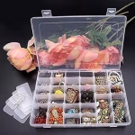 Shopkwik Plastic Storage Box with 36 Grid Cells Multipurpose, Transparent With Removable Dividers Jewelry Box Organizer Storage Container