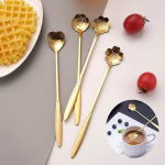 Golden Spoon Set – Stainless Steel Cutlery, Set of 4 - Image 3