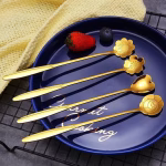 Golden Spoon Set – Stainless Steel Cutlery, Set of 4