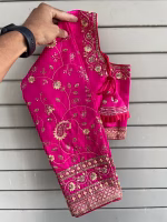 Pink 22 Inch Long Sleeves Bridal Blouse – Heavy Embroidery - Image 2