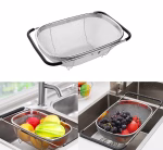 Stainless Steel Sink Colander for Fruits, Veggies & Pasta