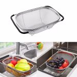 Stainless Steel Sink Colander for Fruits, Veggies & Pasta
