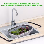 Stainless Steel Sink Colander for Fruits, Veggies & Pasta - Image 4