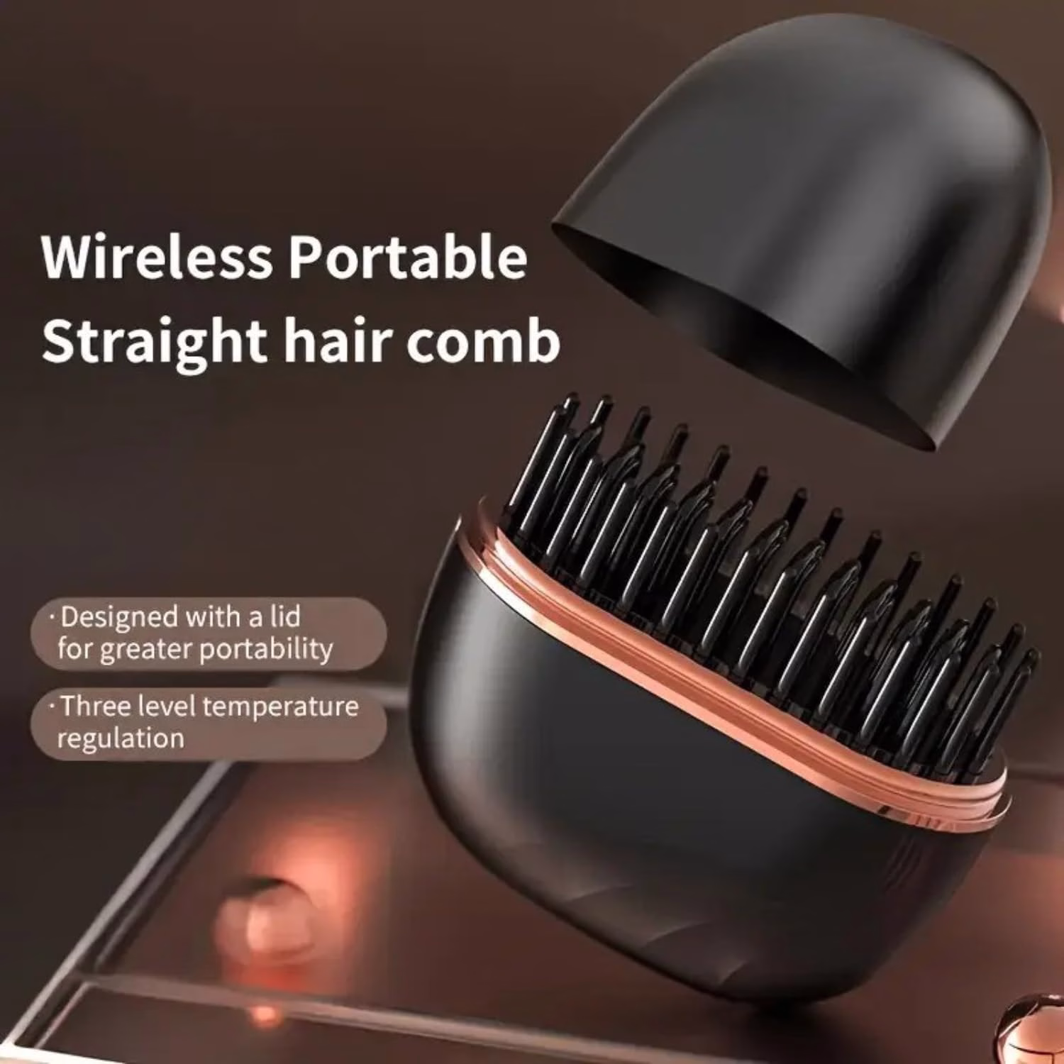 Straight-Hair-comb.avif Wireless Hair Straightener & Styler – Mini Cordless USB Brush - Image 1