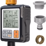 Shopkwik Drip Irrigation System Water Timer Digital Controller Fully Automatic Adapters Batteries Included Child Lock Feature Programmable Garden Lawn Hose Faucet System Auto & Manual Mode 3Inch Large Screen