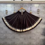 Black Navratri Skirt – Rayon Cotton with Heavy Border