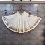 White Navratri Skirt – Rayon Cotton with Heavy Border