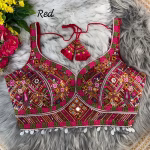 Traditional Multi Mirror Work Blouse – Red Size 40