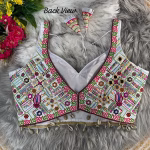 Traditional Multi Mirror Work Blouse – Red Size 40 - Image 2