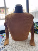 Baby Pink Trendy Winter Blouse for Women - Warm Woolen Knit Top - Image 2